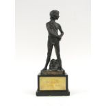 ENZO PLAZZOTTA (1921-1981), 'Spirit of Rebellion', patinated bronze, 20cm H,