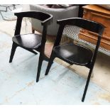 TOM DIXON DINING CHAIRS, a set of six, black, cost £370 each, each 55cm W x 78cm H.