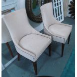 DINING CHAIRS, a set of eight, with studded detail, each 54cm w x 93cm H x 58cm D.