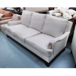 SOFA, three seater, Howard style in cream fabric on square supports, 217cm L.