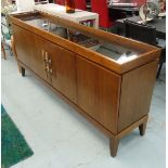 SIDEBOARD, mirrored top, wooden, 40cm D x 83cm H x 180cm W.