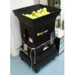 TENNIS TOWER BALL MACHINE, with a quantity of balls, 106cm x 53cm x 53cm.