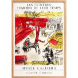 MARC CHAGALL, 'Les Peintres Temoins de Leur Temps, original lithographic poster printed by Mourlot,