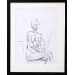 ALBERTO GIACOMETTI, 'Nude in Profile', lithograph, 1961, Wofsy 149, 31cm x 28cm, framed and glazed.