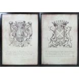 ARMORIAL COAT OF ARMS, a set of four lithographs, 69cm x 49cm each, framed and glazed.
