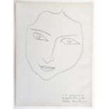 AFTER HENRI MATISSE, 'Facing Woman', lithograph, 1945, signed in the stone, 21.5cm x 28.