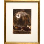 MARC CHAGALL, 'Ruth at the feet of Boar', original lithograph from the Bible suite, 1980,