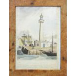 THE NEW LIGHTHOUSE ON THE PIER AT MARGATE, lithograph in colours, 40cm x 28cm, framed and glazed.