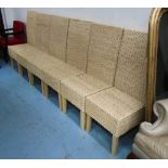 DINING CHAIRS, a set of eight, rattan high back, each 48cm W x 112cm H.