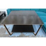 LOW TABLE, with undertier, 120cm W x 140cm D x 60cm H.