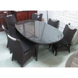 GLOSTER GARDEN TABLE, all - weather weave with an oval glass top,
