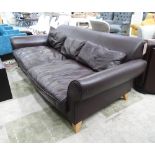 SOFA, brown leather, by Content by Conran, 244cm W x 115cm D x 76cm H.