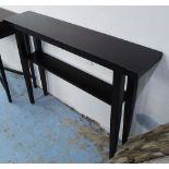 OKA CONSOLE TABLE, wooden with shelf below on square supports, 120cm x 26cm x 86cm H.