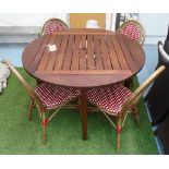 GARDEN TABLE, circular in teak, 120cm diam.