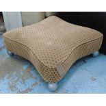 FOOTSTOOL, of shaped form, 40cm H x 90cm W x 90cm D.