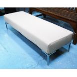 B&B ITALIA FOOTSTOOL, in neutral removable fabric on aluminium supports, 152cm x 51cm x 37cm H.