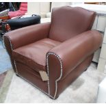 ARMCHAIR, Deco style with studded detail, 95cm W x 87cm D x 86cm H.