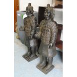 WARRIORS, a pair, Chinese style, 110cm H.