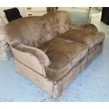 SOFA, Howard style in mushroom chenille, 165cm W x 96cm D x 86cm H.