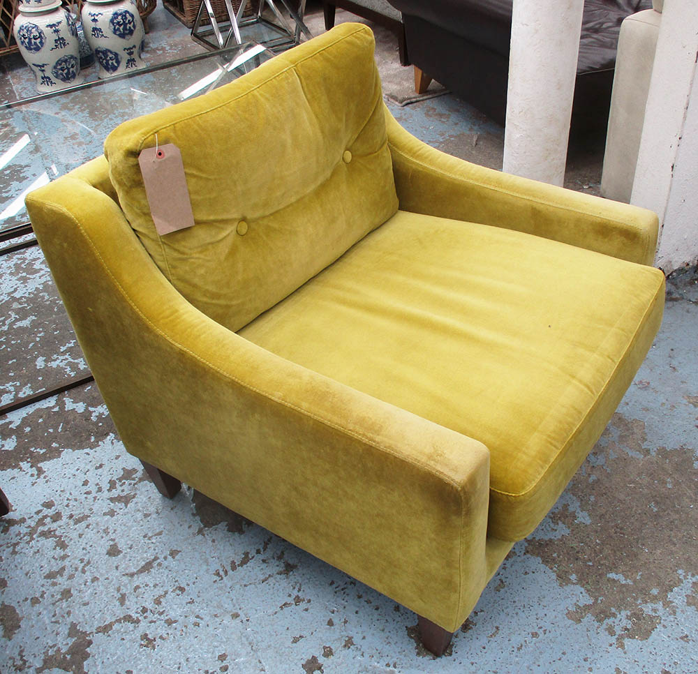 EDWARD ARMCHAIR, by Christopher Wray in Vienna Starfruit fabric on oak feet,