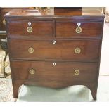 HALL CHEST, Regency mahogany of adapted shallow proportions with two short and two long drawers,