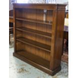 BOOKCASE, Victorian mahogany floor standing with three adjustable open shelves and plinth base,