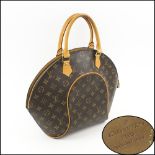 LOUIS VUITTON 'ELLIPSE' HANDBAG, monogram finish, large size, with key and padlock, 38cm x 30cm H.