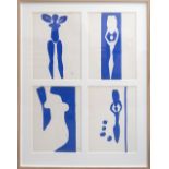 HENRI MATISSE, 'Four Blue Nudes', lithographs after Matisse's cut-outs, 1954, 89cm x 69cm,