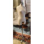 RALPH LAUREN MANNEQUIN, vintage chrome and linen ecru of adjustable height,