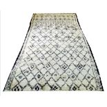 VINTAGE BERBER CARPET, 370cm x 178cm, high Atlas mountains design.