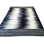 CONRAN INSPIRED KILIM, 280cm x 210cm, noir and ivory veramin design.