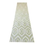 RUG COMPANY INSPIRED DHURRIE RUNNER, 302cm x 80cm, geometric design.