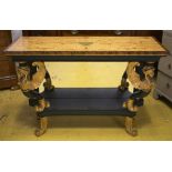 CONSOLE TABLE, Georgian style satinwood, marquetry,