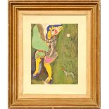 MARC CHAGALL, 'The circus girl' ed 200 collotype made directly from original gouache, signed,