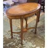 CENTRE TABLE, early 20th century satinwood and partridge wood crossbanded,