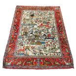 HUNTING DESIGN RUG, 202cm x 135cm,