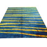 RUG COMPANY INSPIRED SILK AND WOOL BAMBOO DESIGN CARPET, 273cm x 239cm.