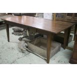 FARMHOUSE TABLE, French vintage cherrywood rectangular planked with frieze drawer,