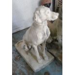 HOUND GARDEN DOG, reconstituted stone, 80m H.