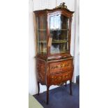 VITRINE, late 19th century/early 20th century French Louis XV style kingwood,