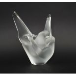 LALIQUE 'SYLVIE' DOVE VASE, 21cm H max.