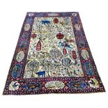 FINE 'HUNTING' TEHRAN DESIGN RUG, 220cm x 140cm,