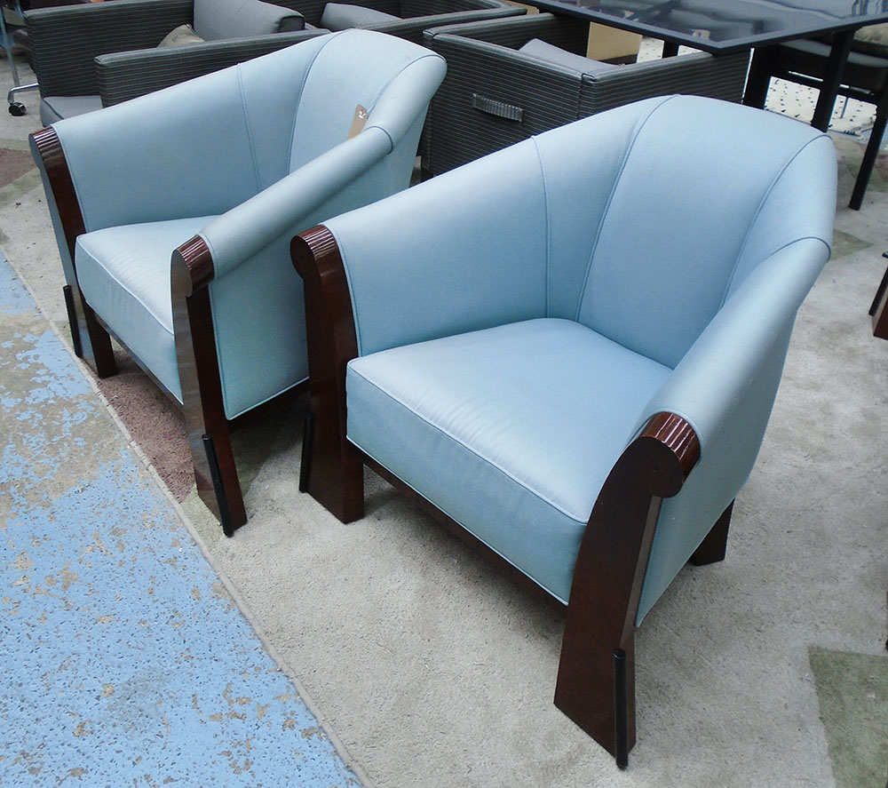 ARMCHAIRS, a pair, attributed to Michael Graves, MG3 design, 1984, 85cm x 75cm x 75cm approx.