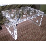 ALLAN KNIGHT LOW PERSPEX TABLE, rectangular bubble effect, 81.5cm W x 41cm H x 60cm D.