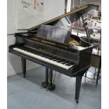 BABY GRAND PIANO, early 20th century German ebonised by Schönberg, 144cm W x 122cm D.