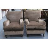 GEORGE SMITH ARMCHAIRS, a pair,