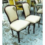 DINING CHAIRS, a set of six,