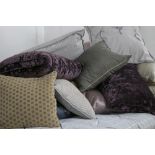 CUSHIONS, approx a dozen in differing shapes and patterns, qty.