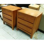 BEDSIDE CHESTS, a pair, each three drawer by Scanteak, each 52cm W x 37cm D x 62cm H.