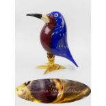 MURANO BIRD, of large and colourful design, engraved signature on base, 41cm H.